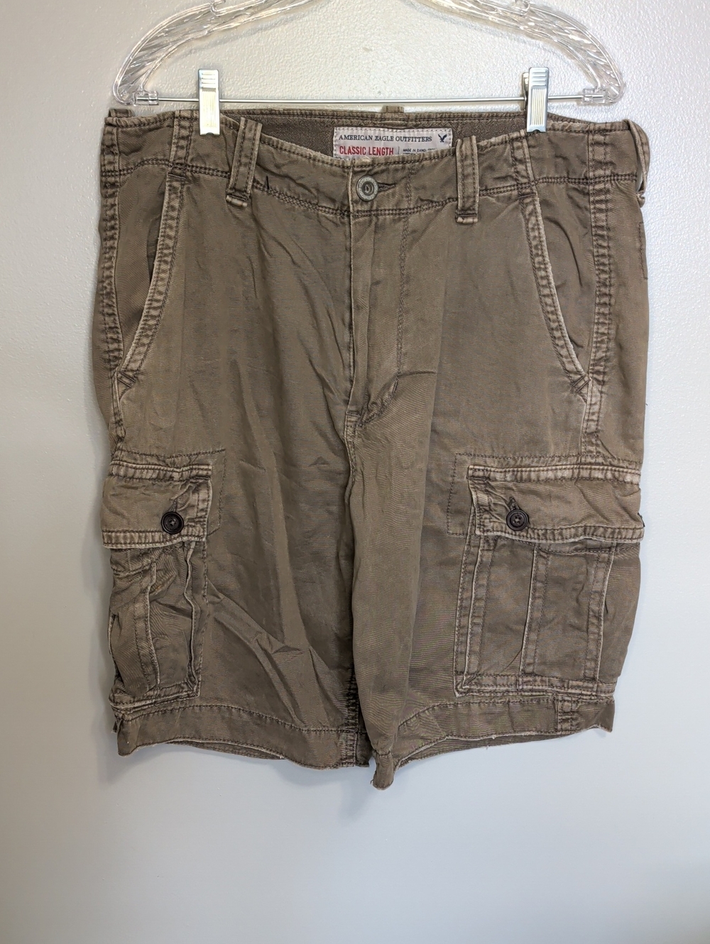Y2K American Eagle Outfitters Men’s Cargo Shorts - Olive Brown Size 34